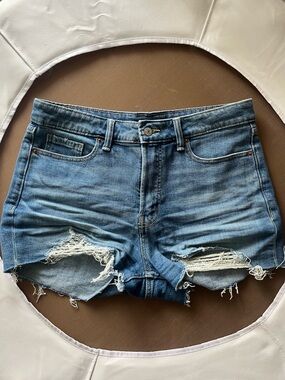 Old Navy Distressed Medium Blue Denim Jean Shorts